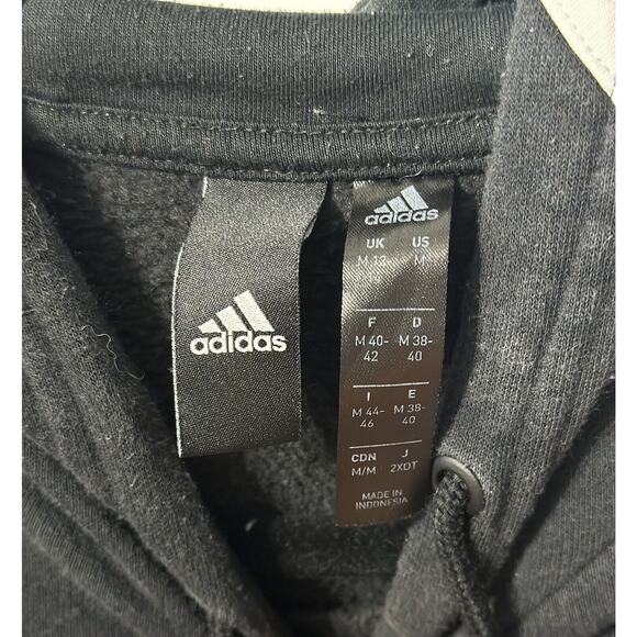 Adidas Essentials 3-Sripes French Terry Crop Hoodie - Womens Medium - Black EUC - Picture 8 of 10